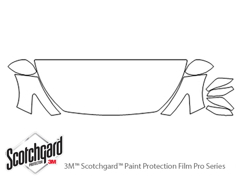 q50 3M Clear Bra Hood Precut PPF Diagram