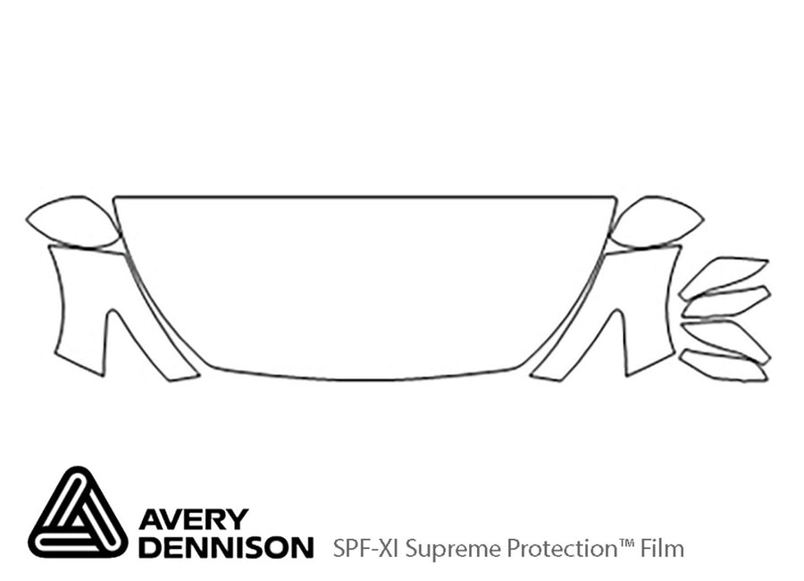 q50 Avery Dennison Clear Bra Hood Precut PPF Diagram