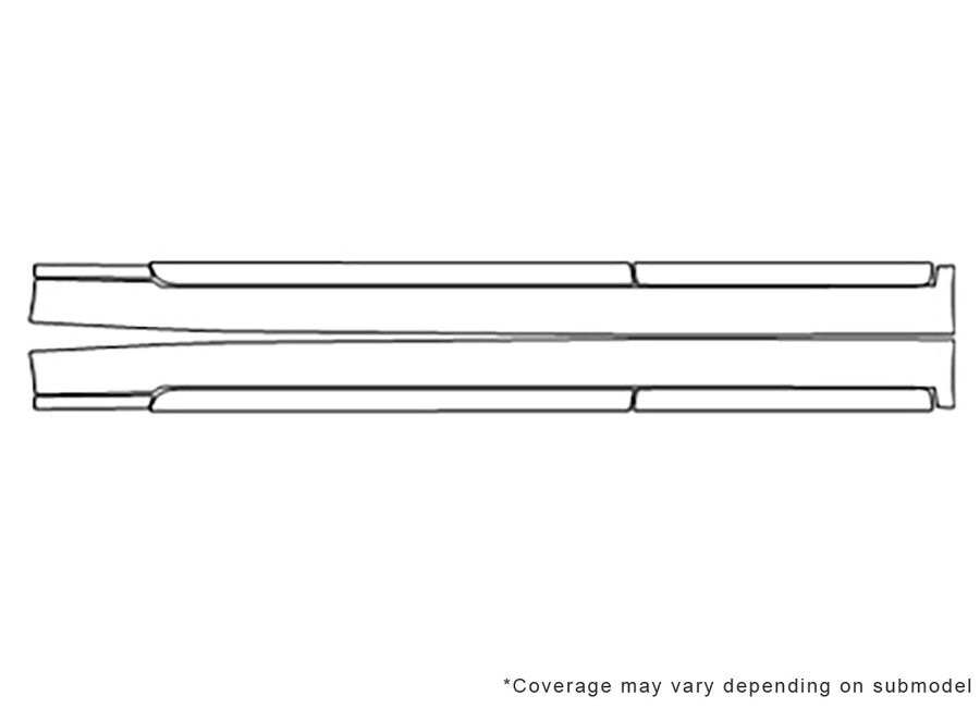 q50 Avery Dennison Clear Bra Door Cup Precut PPF Diagram