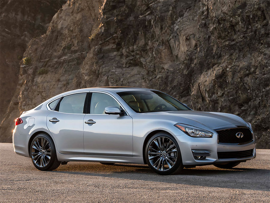 infiniti q70 2014-2019 Brushed Aluminum Black Pillar Trim