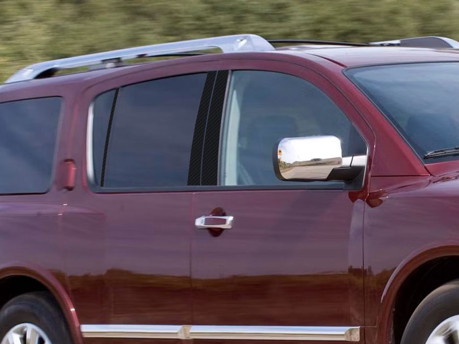 infiniti qx56 2004-2010 Carbon Fiber Pillar Cover Diagram