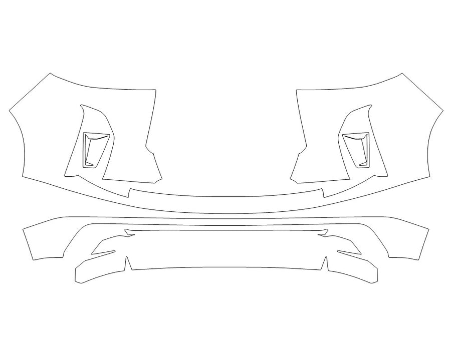 qx80 3M Clear Bra Bumper Precut PPF Diagram