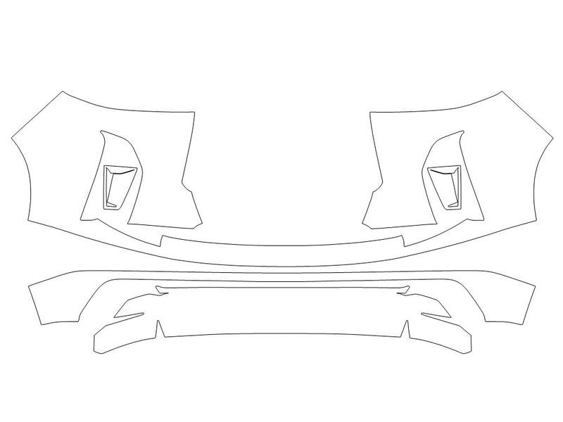 qx80 Avery Dennison Clear Bra Bumper Precut PPF Diagram