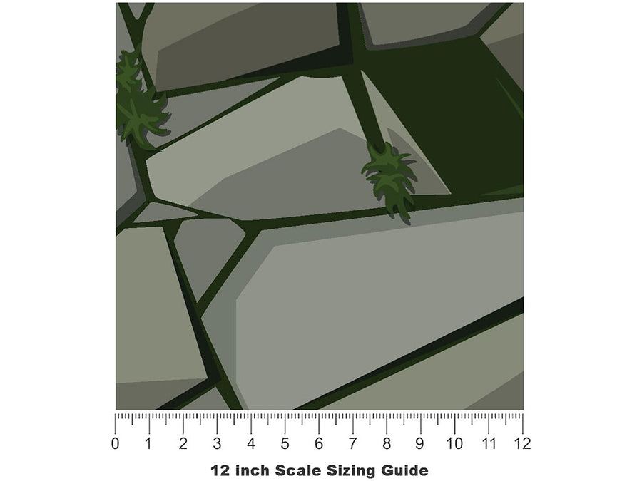 Ingrown Moss Cobblestone Vinyl Film Pattern Size 12 inch Scale~Rwraps Ingrown Moss Cobblestone Sizing Chart~3