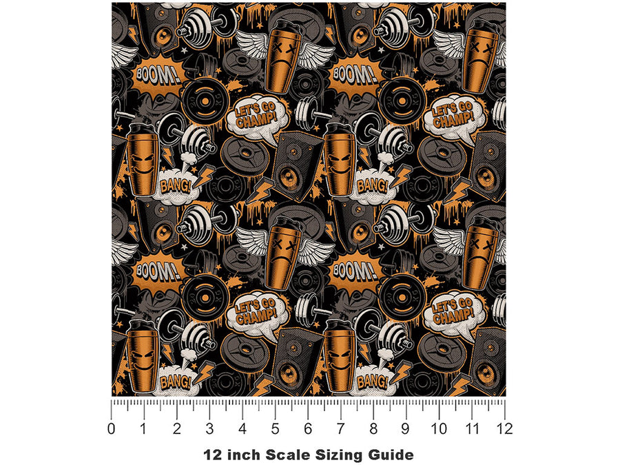 Inside King Graffiti Vinyl Film Pattern Size 12 inch Scale~Rwraps Inside King Graffiti Sizing Chart~2
