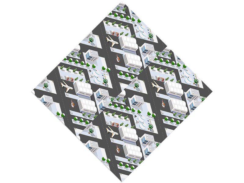 International Airport Cityscape Vinyl Wrap Pattern