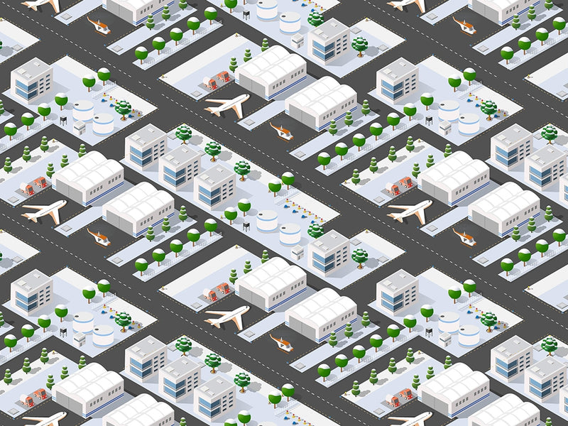 International Airport Cityscape Vinyl Wrap Pattern~Rwraps Series 914 Digitally Printed Vinyl Wrap~0
