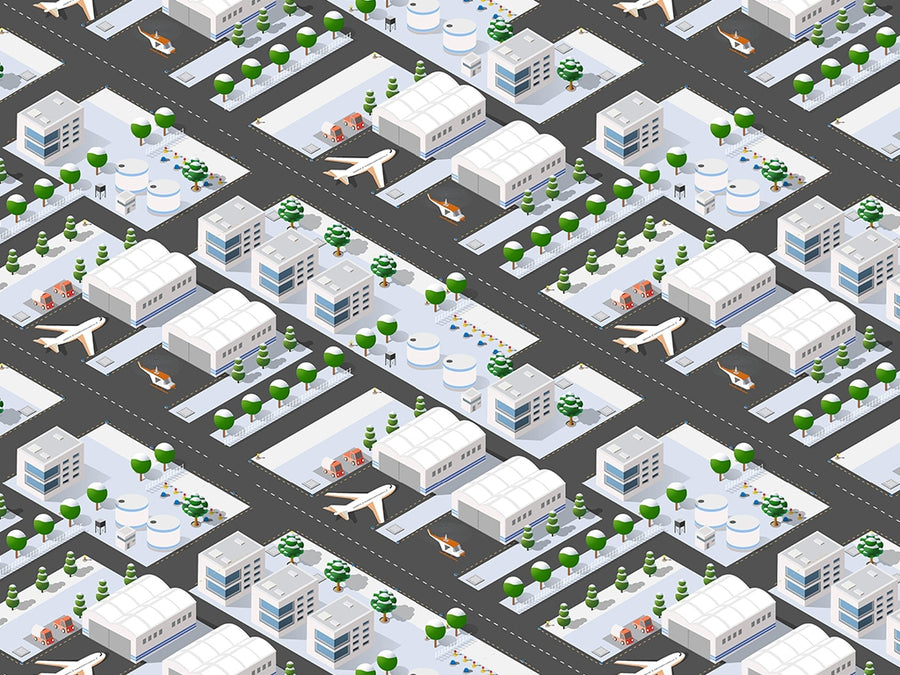 International Airport Cityscape Vinyl Wrap Pattern~Rwraps Series 914 Digitally Printed Vinyl Wrap~0