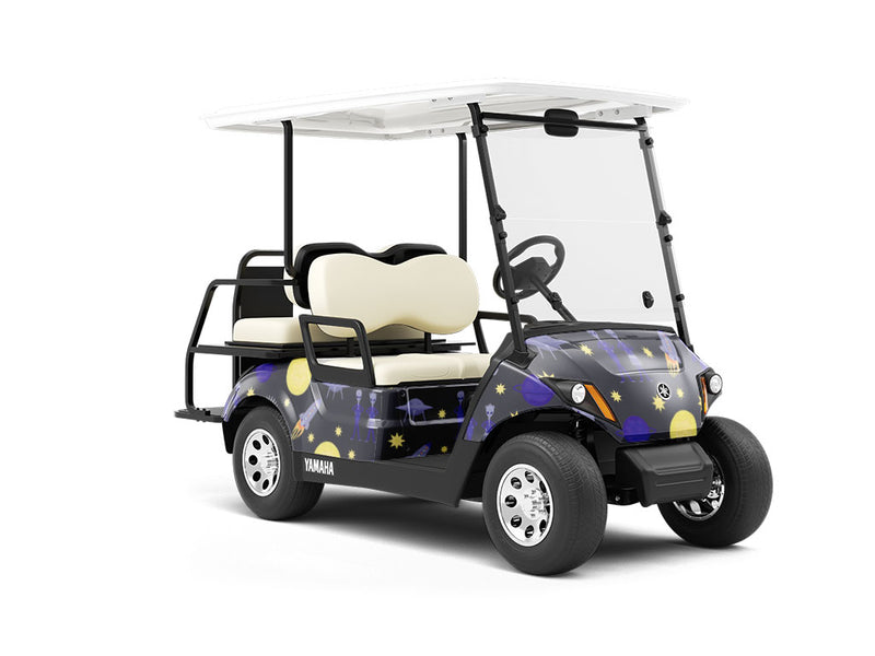 Interplanetary Honeymoon Science Fiction Wrapped Golf Cart