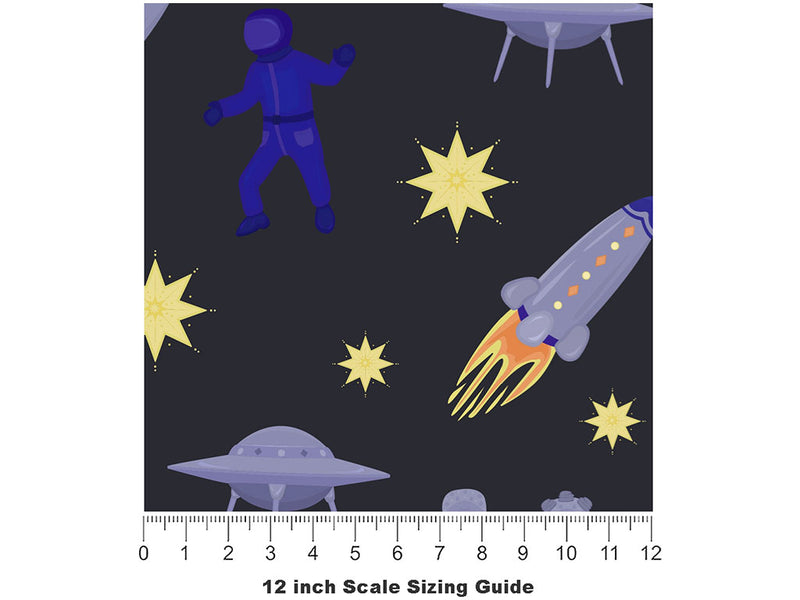 Interplanetary Honeymoon Science Fiction Vinyl Film Pattern Size 12 inch Scale~Rwraps Interplanetary Honeymoon Science Fiction Sizing Chart~2