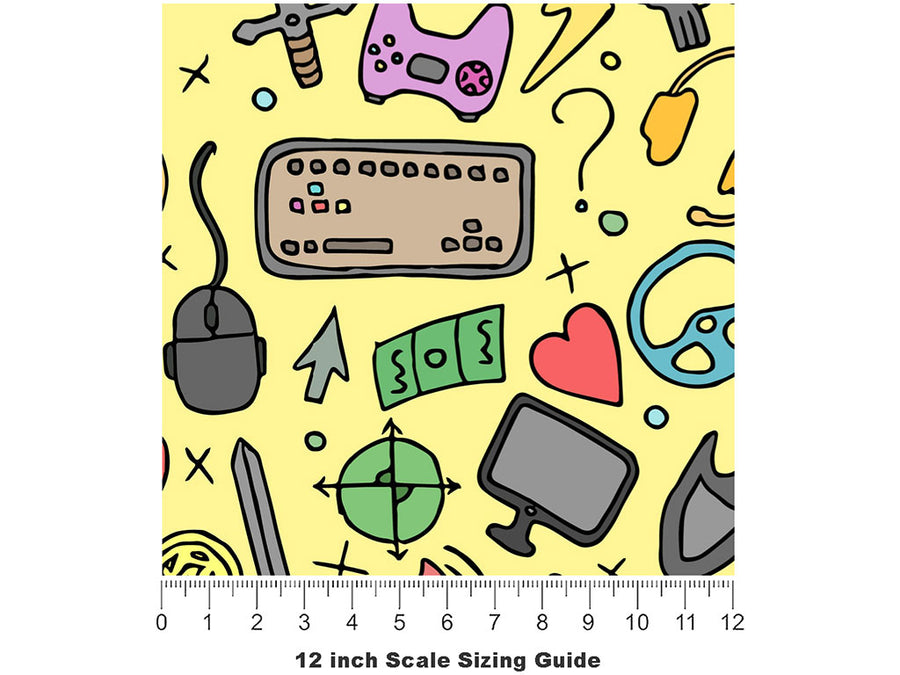 Inventory Check Gaming Vinyl Film Pattern Size 12 inch Scale~Rwraps Inventory Check Gaming Sizing Chart~2