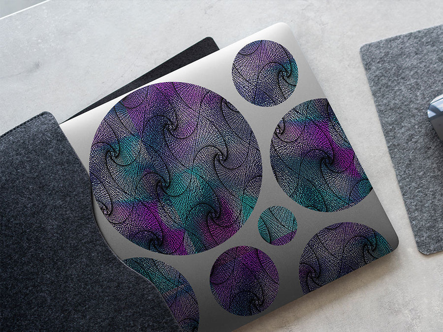 iridescent zentangle optical illusion DIY Laptop Stickers