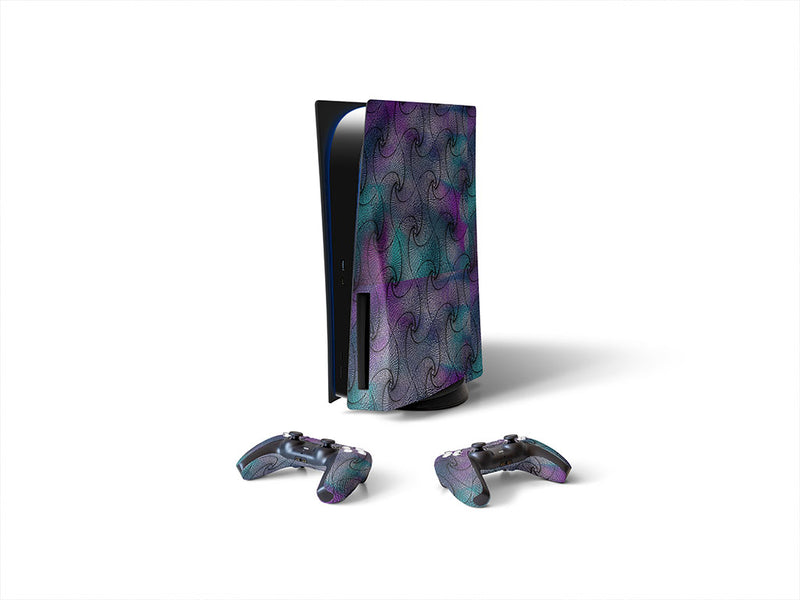 iridescent zentangle optical illusion Sony PS5 DIY Skin