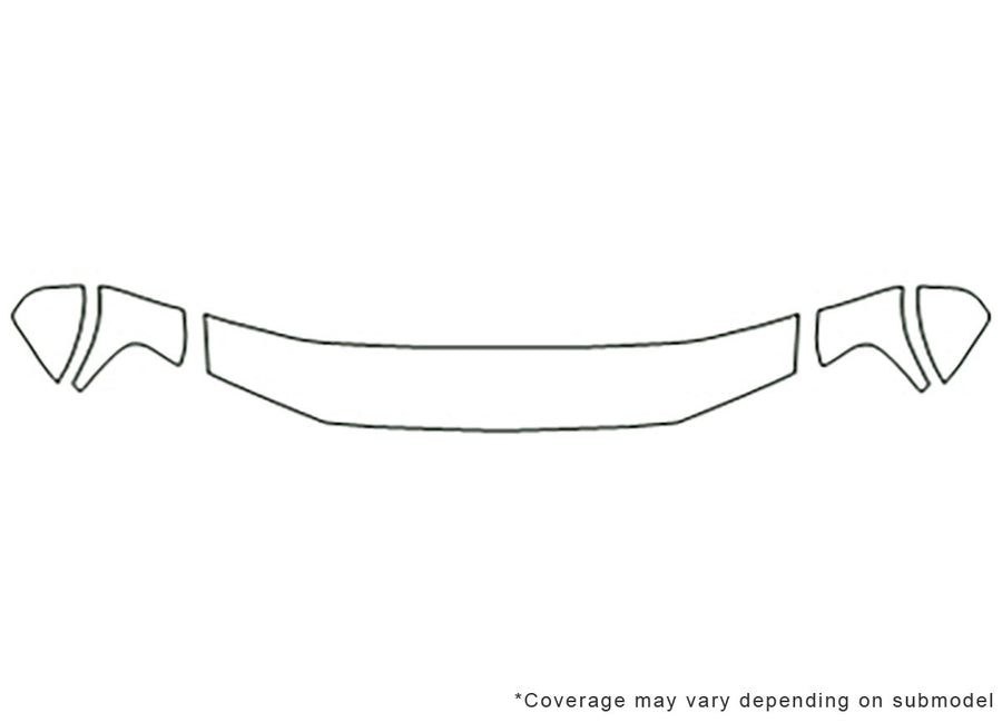 ascender Avery Dennison Clear Bra Hood Precut PPF Diagram