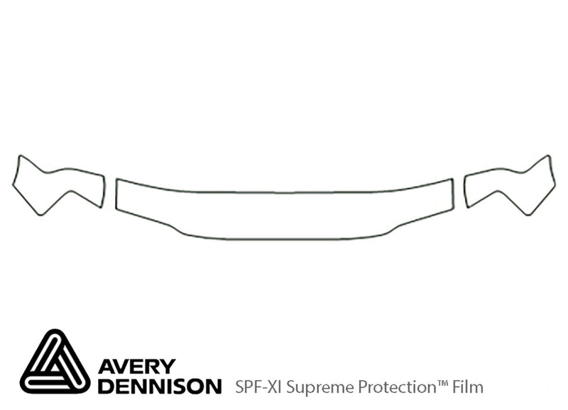 hombre Avery Dennison Clear Bra Hood Precut PPF Diagram
