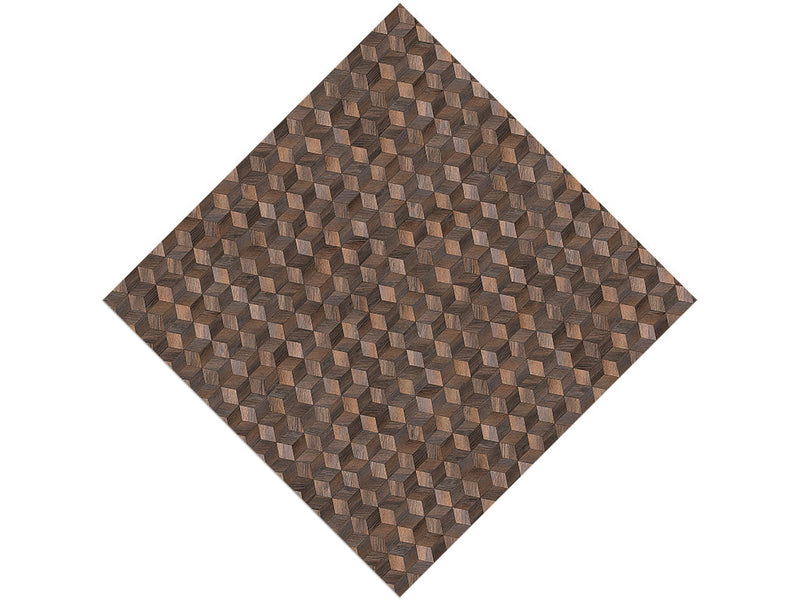 Jacobean Stain Wooden Parquet Vinyl Wrap Pattern