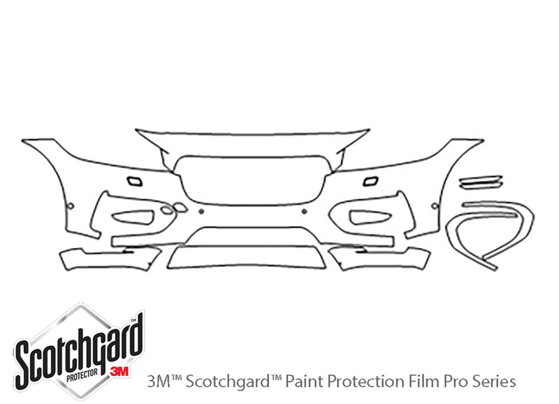 f-pace 3M Clear Bra Bumper Precut PPF Diagram