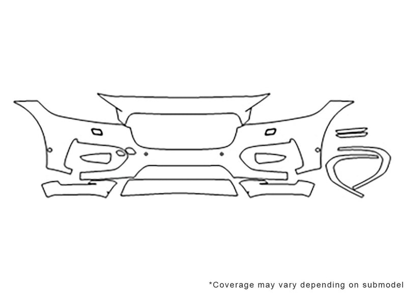 f-pace Avery Dennison Clear Bra Bumper Precut PPF Diagram