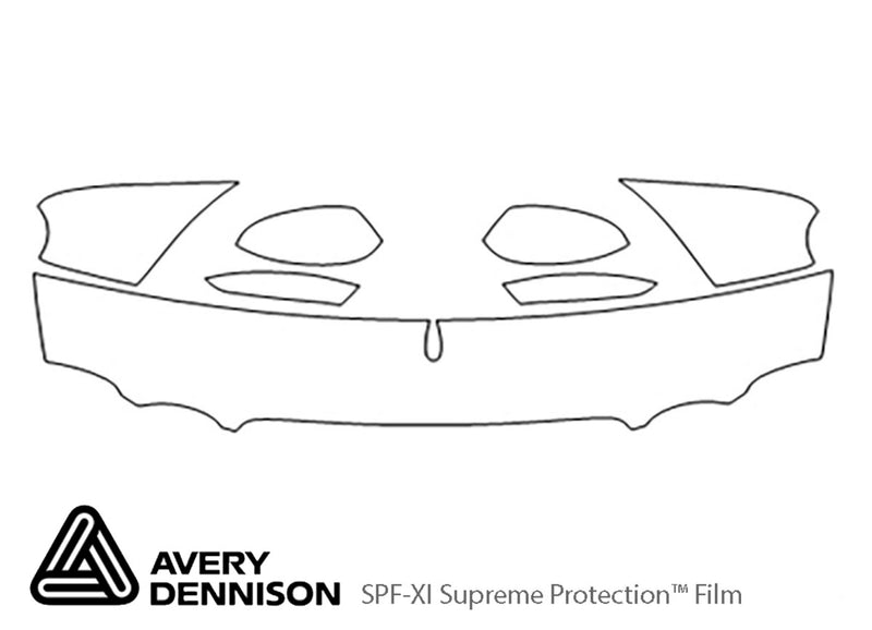 x-type Avery Dennison Clear Bra Hood Precut PPF Diagram