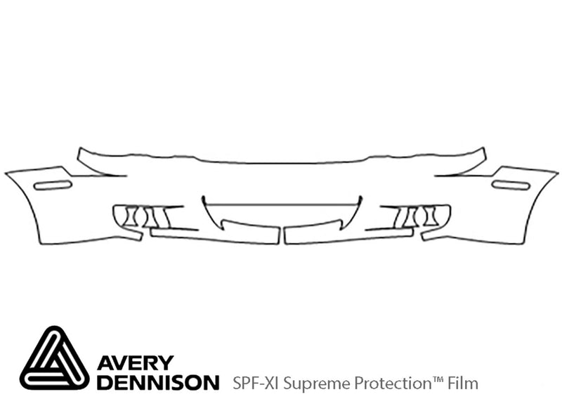 xj-type Avery Dennison Clear Bra Bumper Precut PPF Diagram