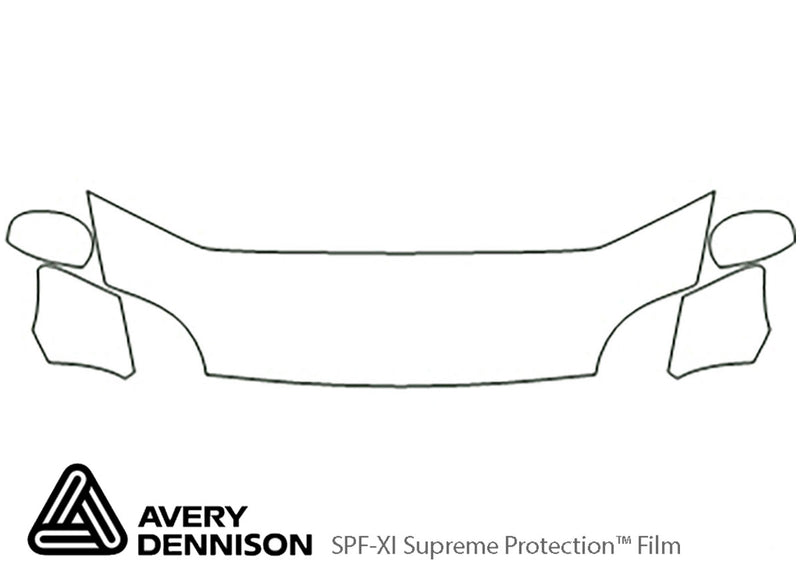 xk-type Avery Dennison Clear Bra Hood Precut PPF Diagram