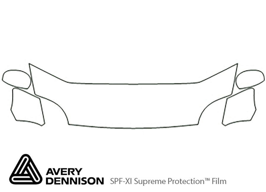 xk-type Avery Dennison Clear Bra Hood Precut PPF Diagram