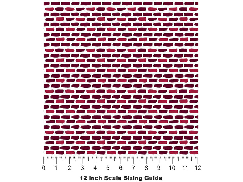 Jam Purple Brick Vinyl Film Pattern Size 12 inch Scale~Rwraps Jam Purple Brick Sizing Chart~3