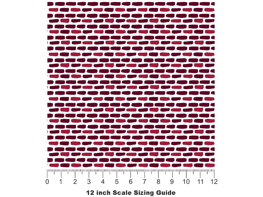 Jam Purple Brick Vinyl Film Pattern Size 12 inch Scale~Rwraps Jam Purple Brick Sizing Chart~3