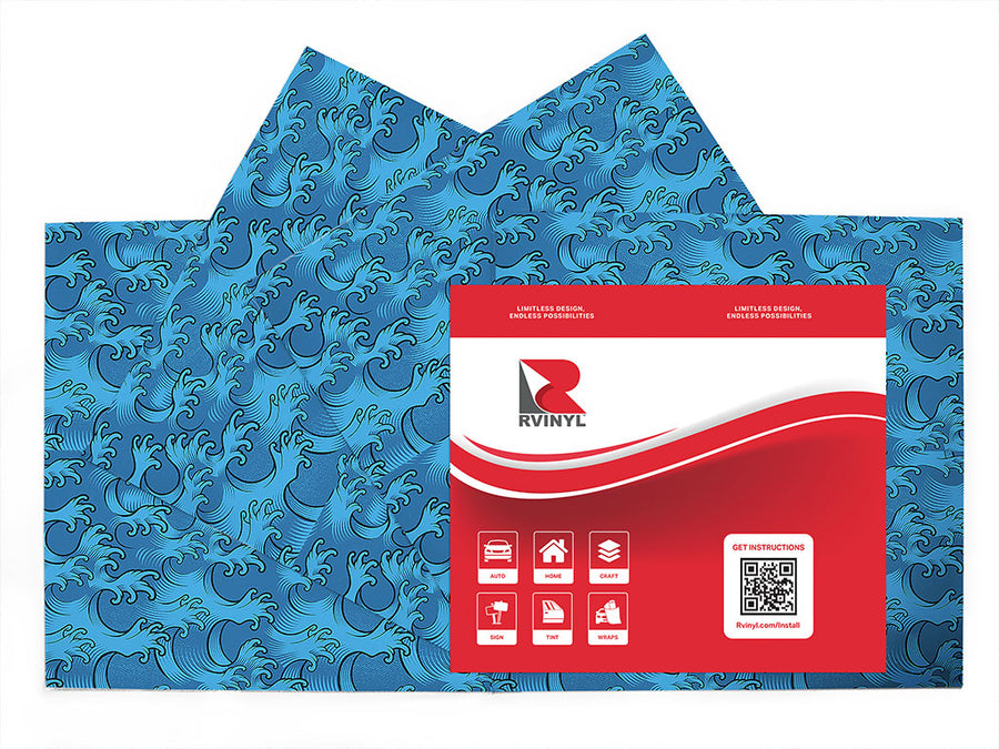 japanese waves japanese Craft Vinyl Sheet Pack
