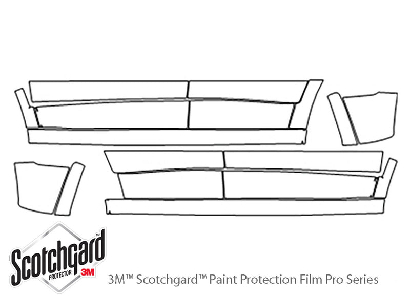 cherokee 3M Clear Bra Door Cup Precut PPF Diagram