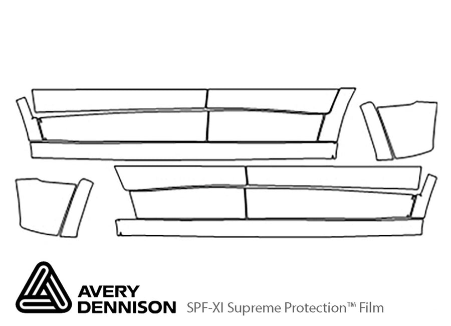 cherokee Avery Dennison Clear Bra Door Cup Precut PPF Diagram