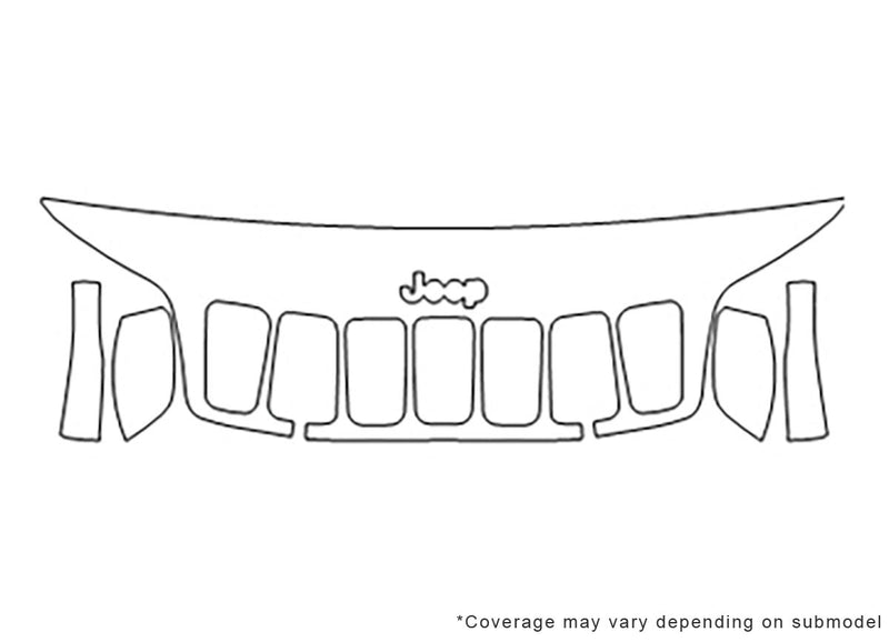 cherokee 3M Clear Bra Hood Precut PPF Diagram