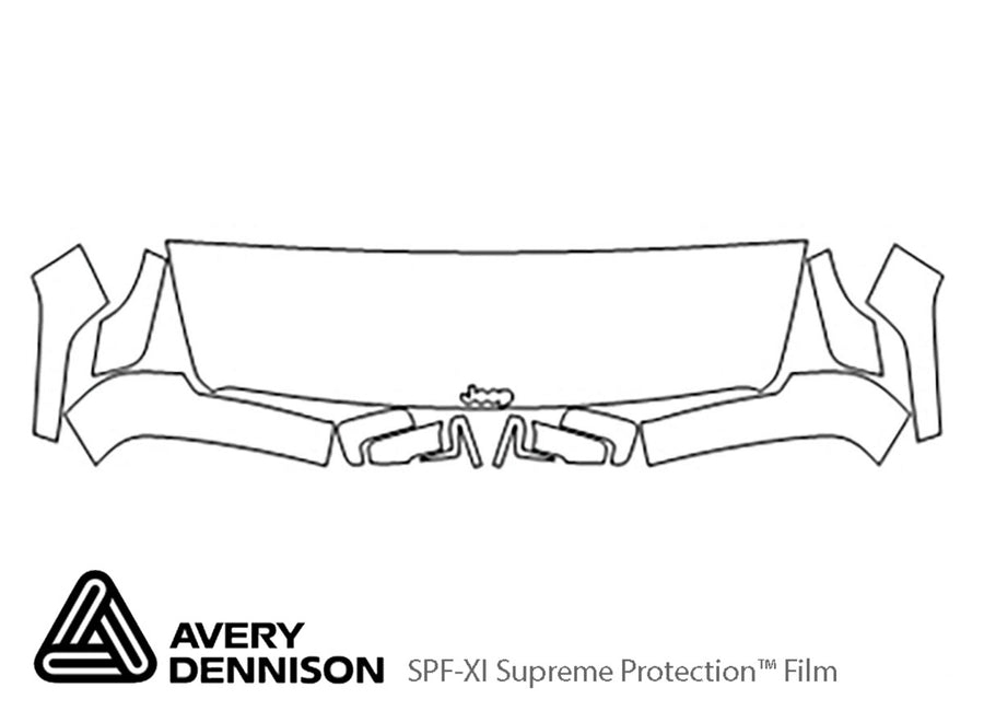 commander Avery Dennison Clear Bra Hood Precut PPF Diagram