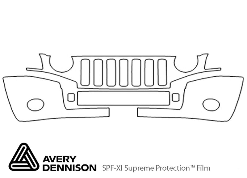 compass Avery Dennison Clear Bra Bumper Precut PPF Diagram