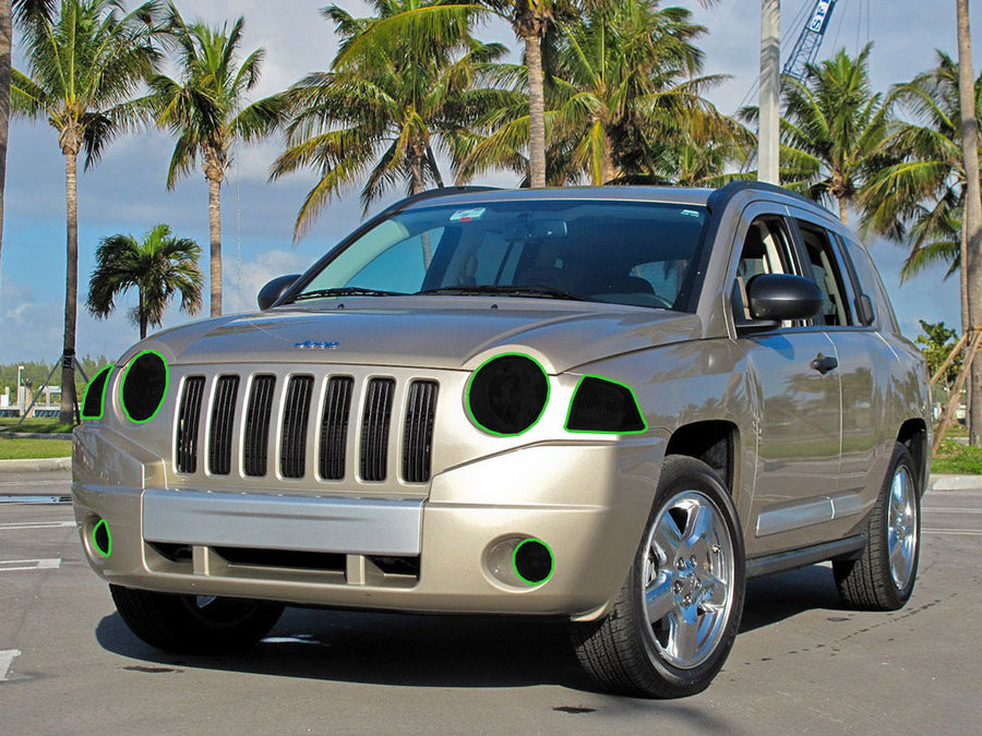 jeep compass 2007-2010 Headlight Tint Location