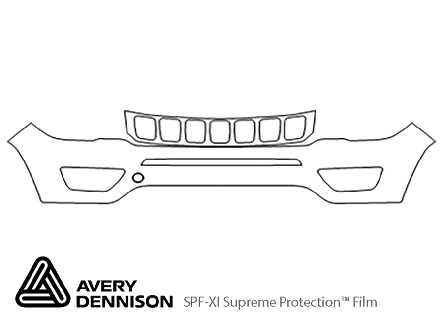 compass Avery Dennison Clear Bra Bumper Precut PPF Diagram