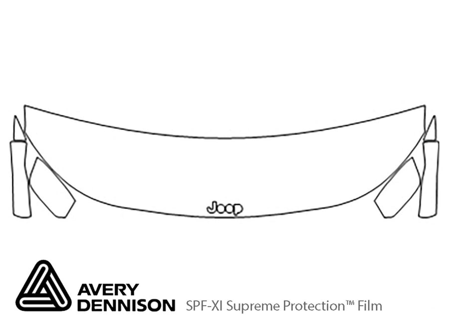 compass Avery Dennison Clear Bra Hood Precut PPF Diagram