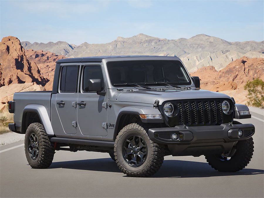 jeep gladiator 2020-2023 Brushed Aluminum Black Pillar Trim