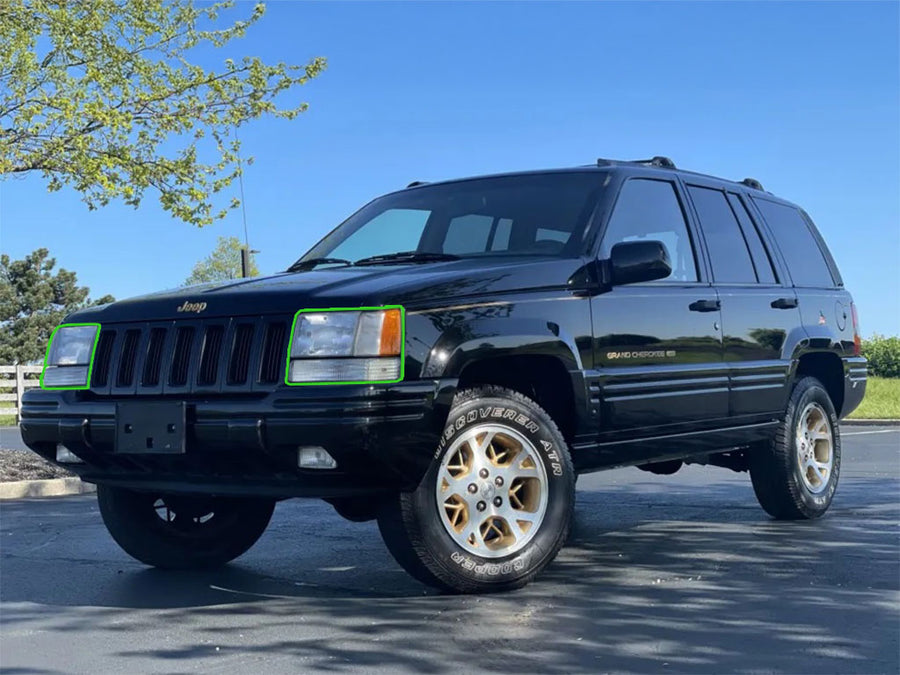 jeep grand cherokee 1993-1998 Headlight Protection Installation Location