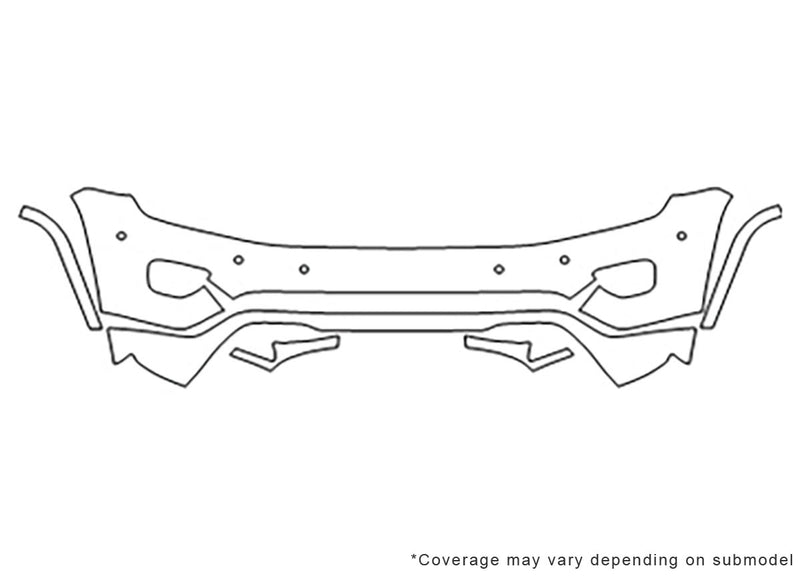grand cherokee 3M Clear Bra Bumper Precut PPF Diagram