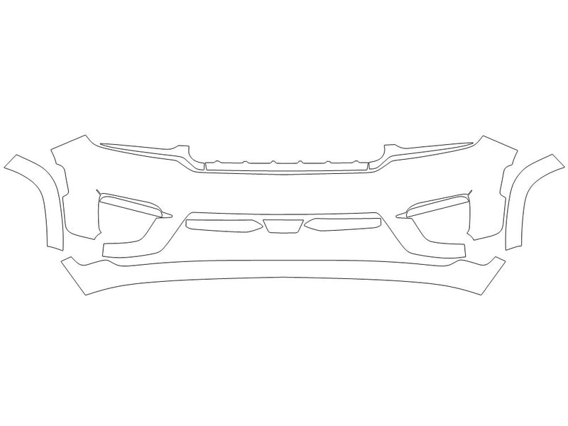 grand cherokee Avery Dennison Clear Bra Bumper Precut PPF Diagram