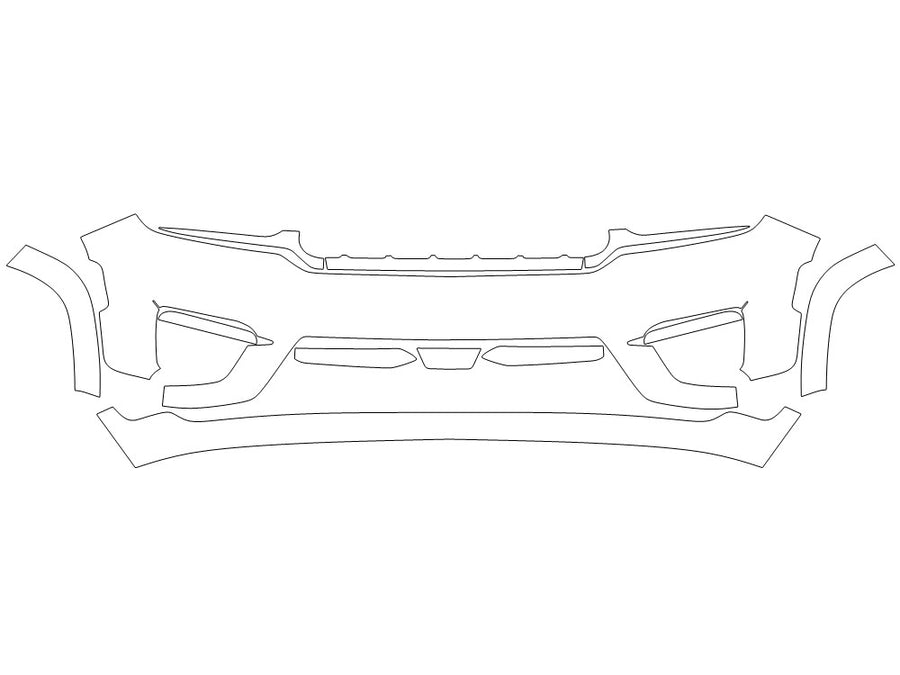 grand cherokee Avery Dennison Clear Bra Bumper Precut PPF Diagram