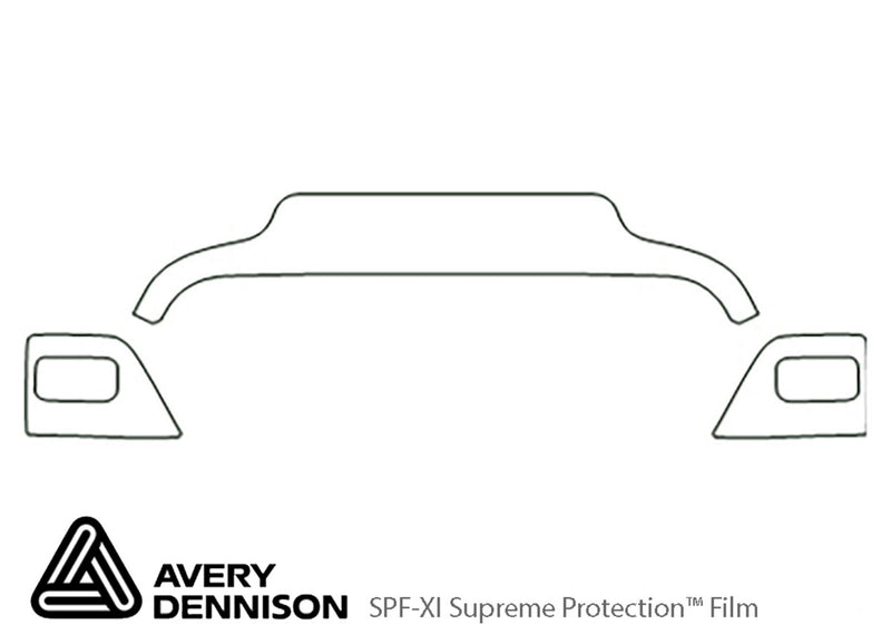 wrangler Avery Dennison Clear Bra Hood Precut PPF Diagram