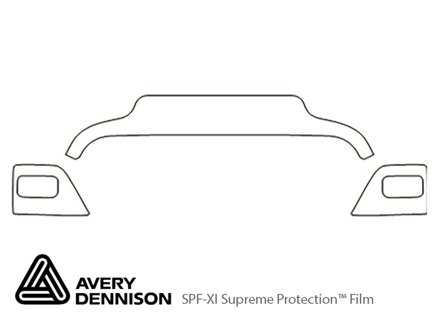 wrangler Avery Dennison Clear Bra Hood Precut PPF Diagram