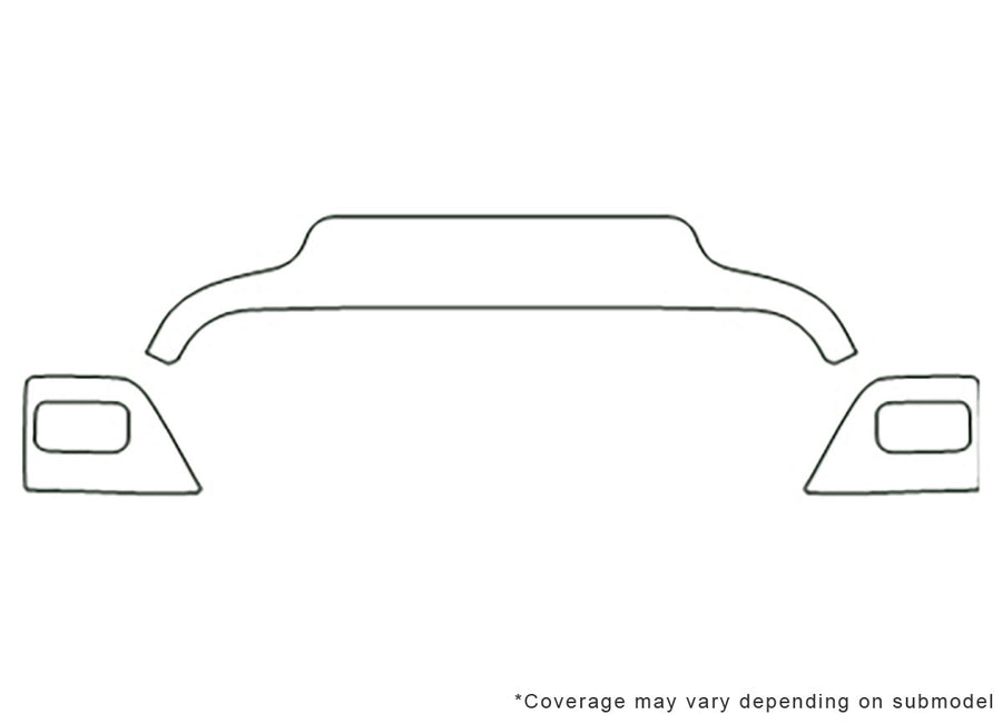 wrangler 3M Clear Bra Hood Precut PPF Diagram