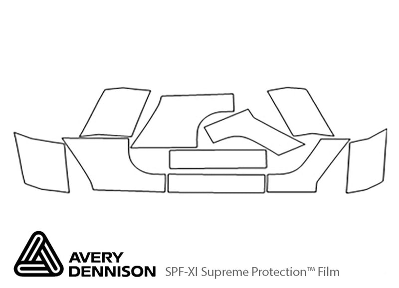 wrangler Avery Dennison Clear Bra Door Cup Precut PPF Diagram