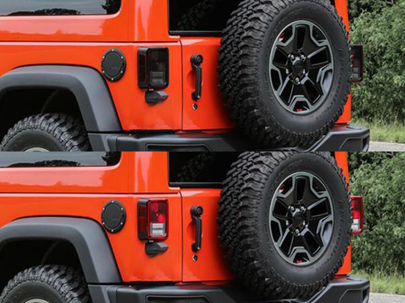 wrangler Before and After Smoked Taillights