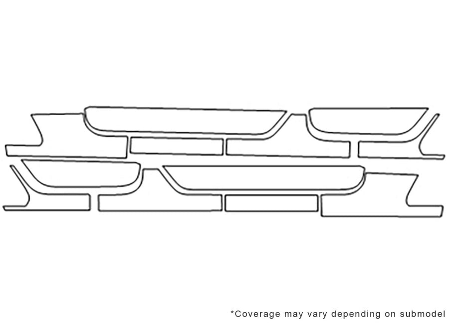 wrangler 3M Clear Bra Door Cup Precut PPF Diagram