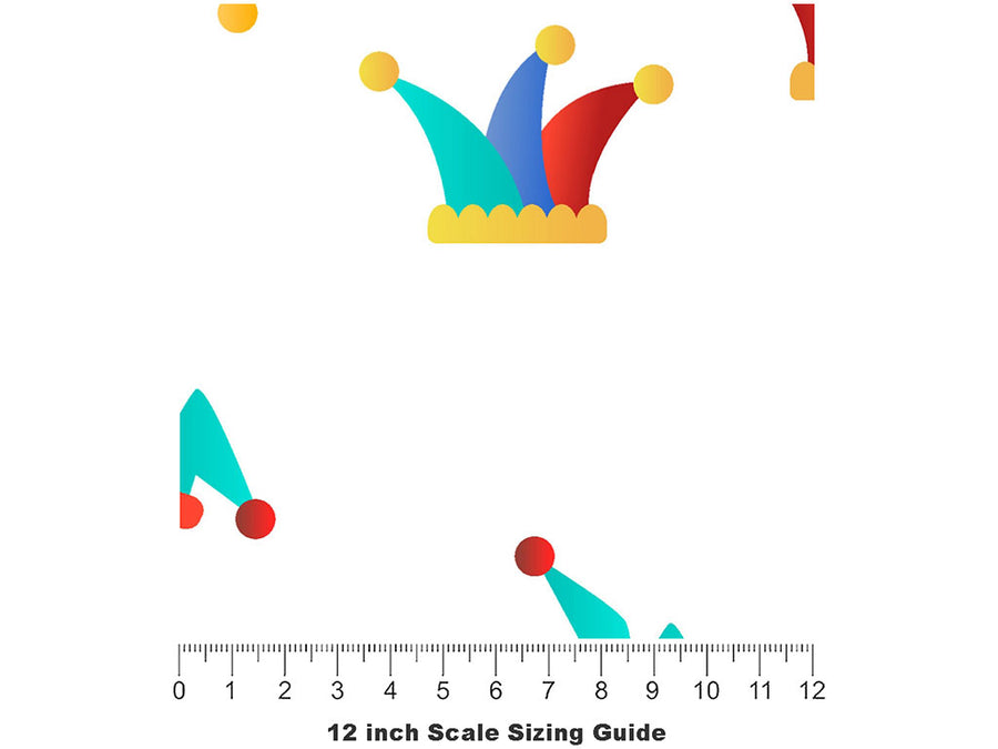 Jesters Cap Circus Vinyl Film Pattern Size 12 inch Scale~Rwraps Jesters Cap Circus Sizing Chart~2
