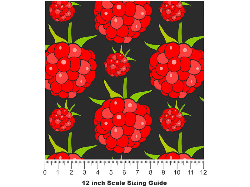 Jewel Black Fruit Vinyl Film Pattern Size 12 inch Scale~Rwraps Jewel Black Fruit Sizing Chart~2